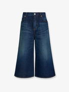 Alaïa Blue denim Bermuda shorts - Dock Blue