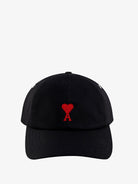 Ami Paris Cotton hat with embroidered logo on the front - Noir