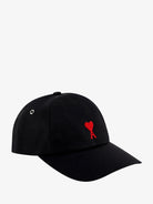 Ami Paris Cotton hat with embroidered logo on the front - Noir