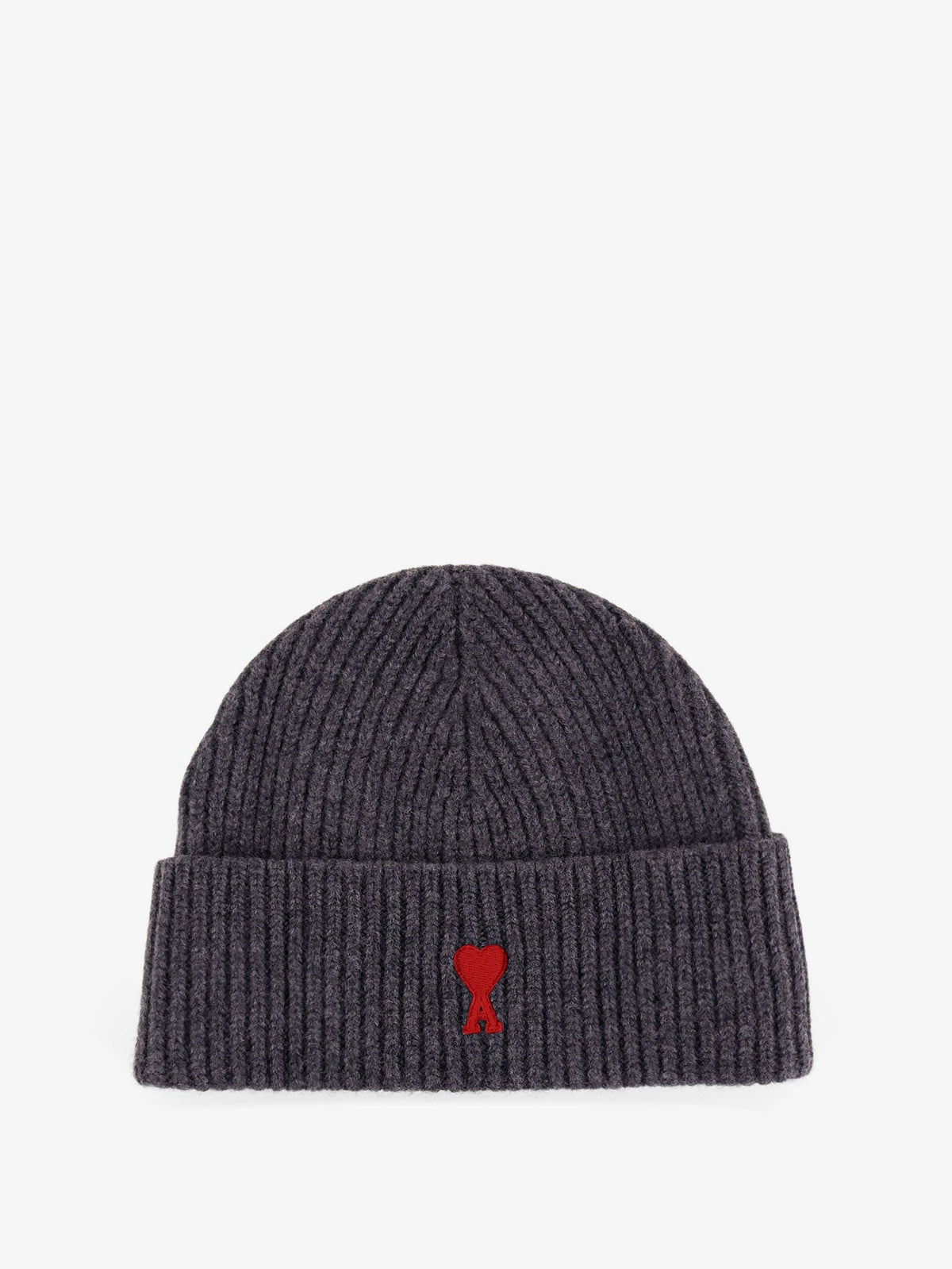 Ami Paris Virgin wool hat with embroidered logo on the front - Noir