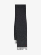 Ami Paris Wool scarf with Ami de Coeur embroidery - Carbongrey