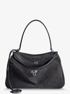 Balenciaga Rodeo S suede crossbody bag - Stormgrey