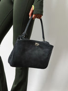 Balenciaga Rodeo S suede crossbody bag - Stormgrey