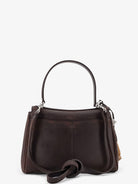 Balenciaga Rodeo S leather crossbody bag with vintage motif - Espresso