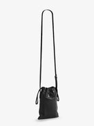 Balenciaga Leather Shopper Phone Holder with lettering logo on the front - Black/L White