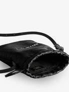 Balenciaga Leather Shopper Phone Holder with lettering logo on the front - Black/L White