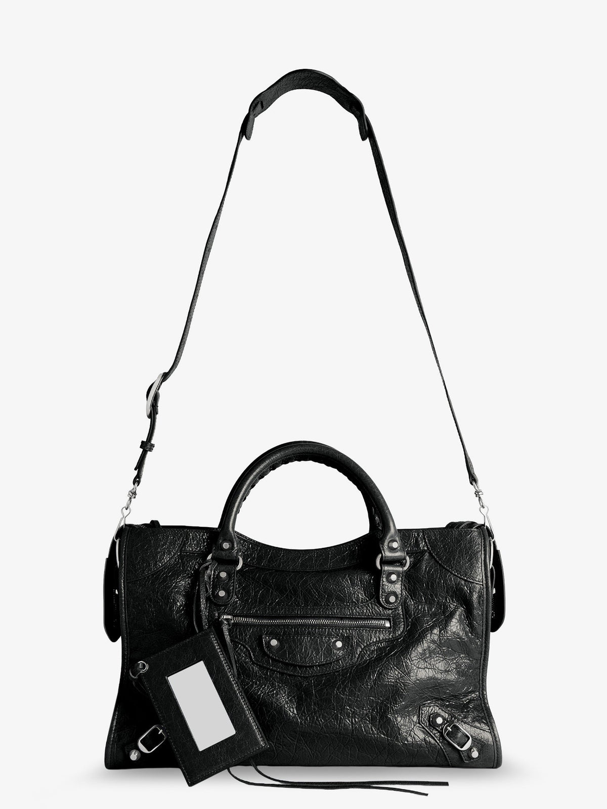 Balenciaga Le City M leather crossbody bag - Black