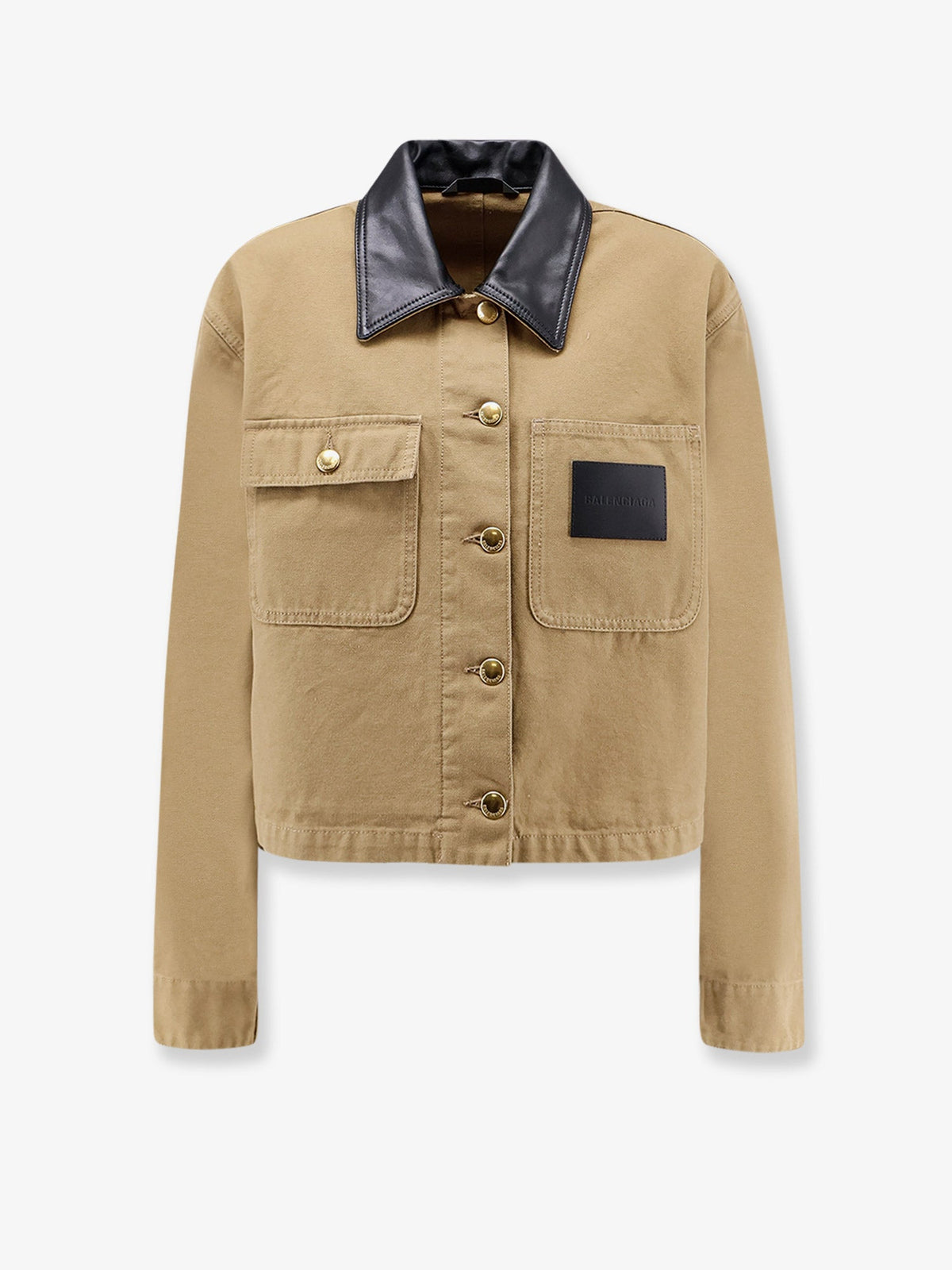 Balenciaga Workwear Cropped Canvas Jacket - Beige