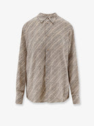 Balenciaga All Over Print Silk Shirt - Beigeblack