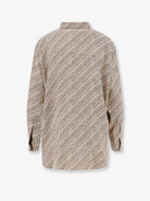 Balenciaga All Over Print Silk Shirt - Beigeblack