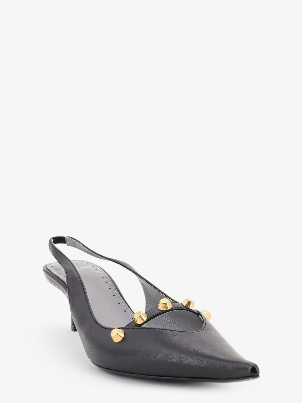 Balenciaga Midnight City leather pumps with studs - Blackgold