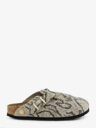 Birkenstock Boston suede sabot with python print - Oyster