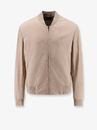 Boss Masic leather jacket with stitching - Lightbeige