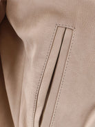 Boss Masic leather jacket with stitching - Lightbeige
