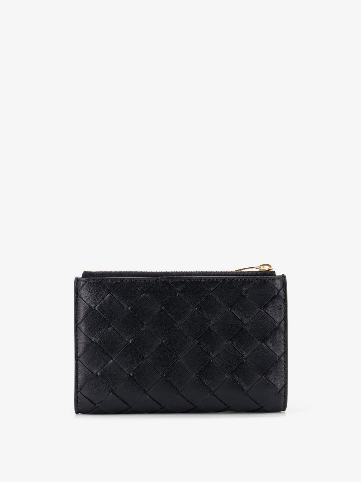 Bottega Veneta Leather wallet with Intrecciato pattern - Black-Gold