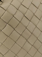 Bottega Veneta Mini Hop leather crossbody bag with Intrecciato pattern - Travertine