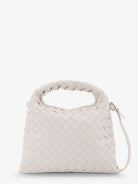 Bottega Veneta Mini Hop leather crossbody bag with Intrecciato pattern - White