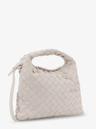 Bottega Veneta Mini Hop leather crossbody bag with Intrecciato pattern - White