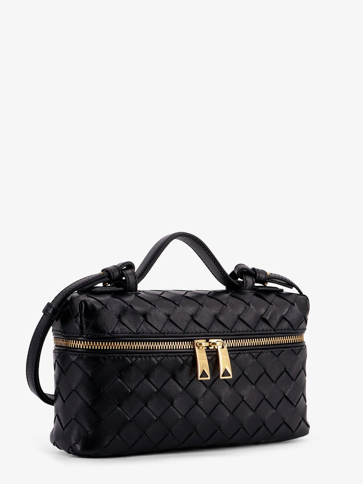 Bottega Veneta Bang Bang Intrecciato leather vanity case - Black-Gold