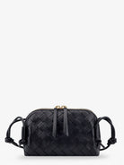 Bottega Veneta Concert Pouch leather crossbody bag with Intrecciato motif - Black-Gold