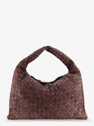 Bottega Veneta Hop leather shoulder bag with Intrecciato effect - Fondan M Brass