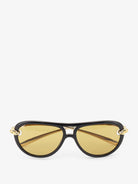 Bottega Veneta Aviator Knot acetate sunglasses - Blackgoldyellow