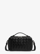 Bottega Veneta Leather clutch bag with Intrecciato motif - Black-Silver