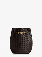 Bottega Veneta Andiamo Bucket leather crossbody bag with Intrecciato Pattern - Fondant-M Brass-Fond