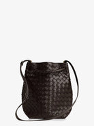 Bottega Veneta Andiamo Bucket leather crossbody bag with Intrecciato Pattern - Fondant-M Brass-Fond