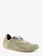 Bottega Veneta Orbit Flash Suede Sneakers - Travert/Deep Mahoga