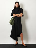 Bottega Veneta Compact cotton canvas skirt - Double Black
