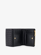 Bottega Veneta Bi-fold Intrecciato wallet with zip - Black-Gold