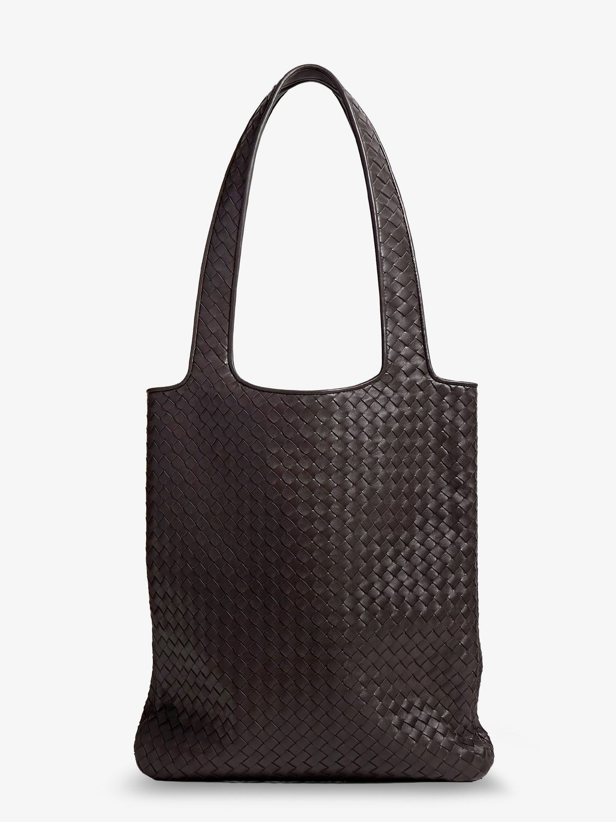 Bottega Veneta Veneto leather shoulder bag with Intrecciato motif - Espresso-Silver