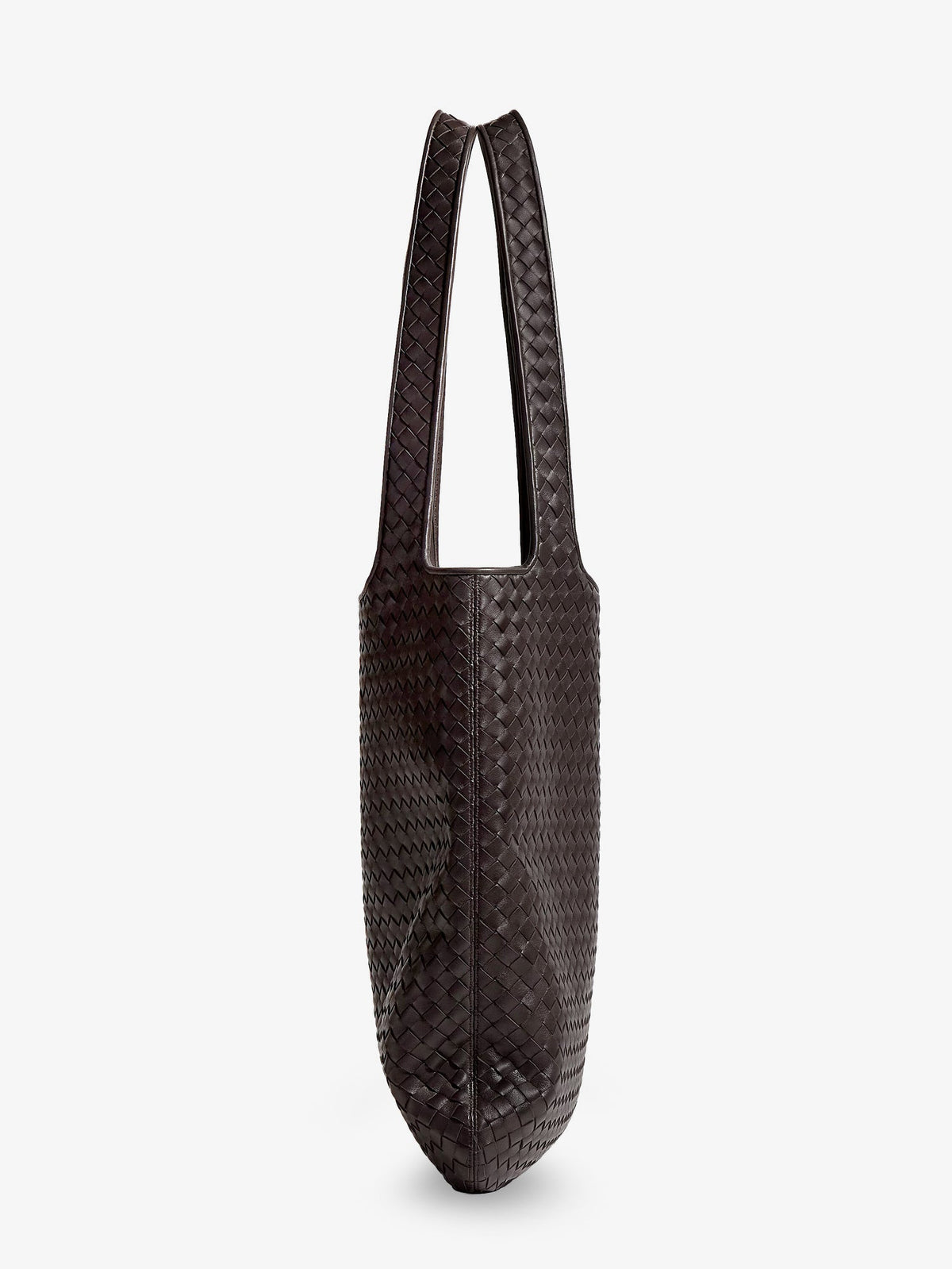 Bottega Veneta Veneto leather shoulder bag with Intrecciato motif - Espresso-Silver