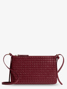 Bottega Veneta Piccolo Intrecciato Clutch with shoulder strap - Lava Red-Brass V