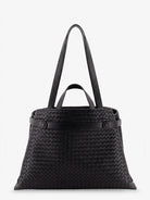 Bottega Veneta Intreccio leather shoulder bag - Black-Brass Vibra-Bl