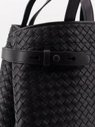 Bottega Veneta Intreccio leather shoulder bag - Black-Brass Vibra-Bl