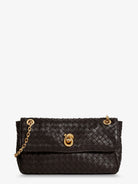 Bottega Veneta Madison leather crossbody bag with Intrecciato motif - Espresso