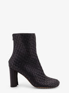 Bottega Veneta Cherry leather ankle boots with woven pattern - Black