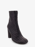 Bottega Veneta Cherry leather ankle boots with woven pattern - Black