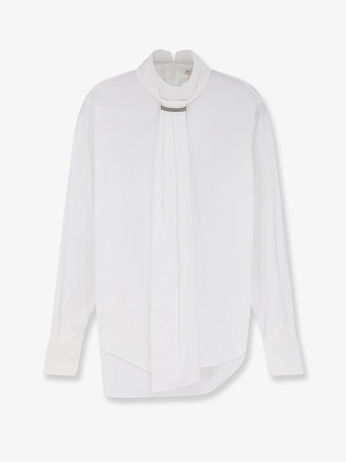 Brunello Cucinelli Cotton blend shirt with Monili detail - Bianco