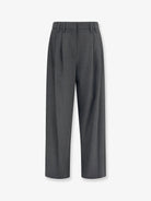Brunello Cucinelli Stretch virgin wool blend trousers with Monili detail - Grigiolignite