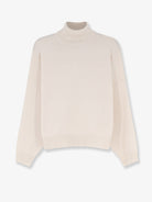 Brunello Cucinelli Cashmere turtleneck with Monili detail on the back - English White