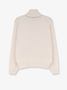 Brunello Cucinelli Cashmere turtleneck with Monili detail on the back - English White