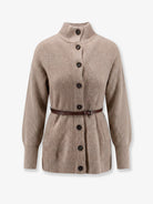 Brunello Cucinelli Wool, cashmere, and silk blend cardigan - Brown