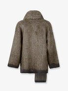 Brunello Cucinelli Mohair, polyamide and wool blend cardigan with an integrated scarf - Grigiochiaro