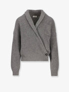 Brunello Cucinelli Cashmere and silk cardigan with sequins - Grigio Scuro