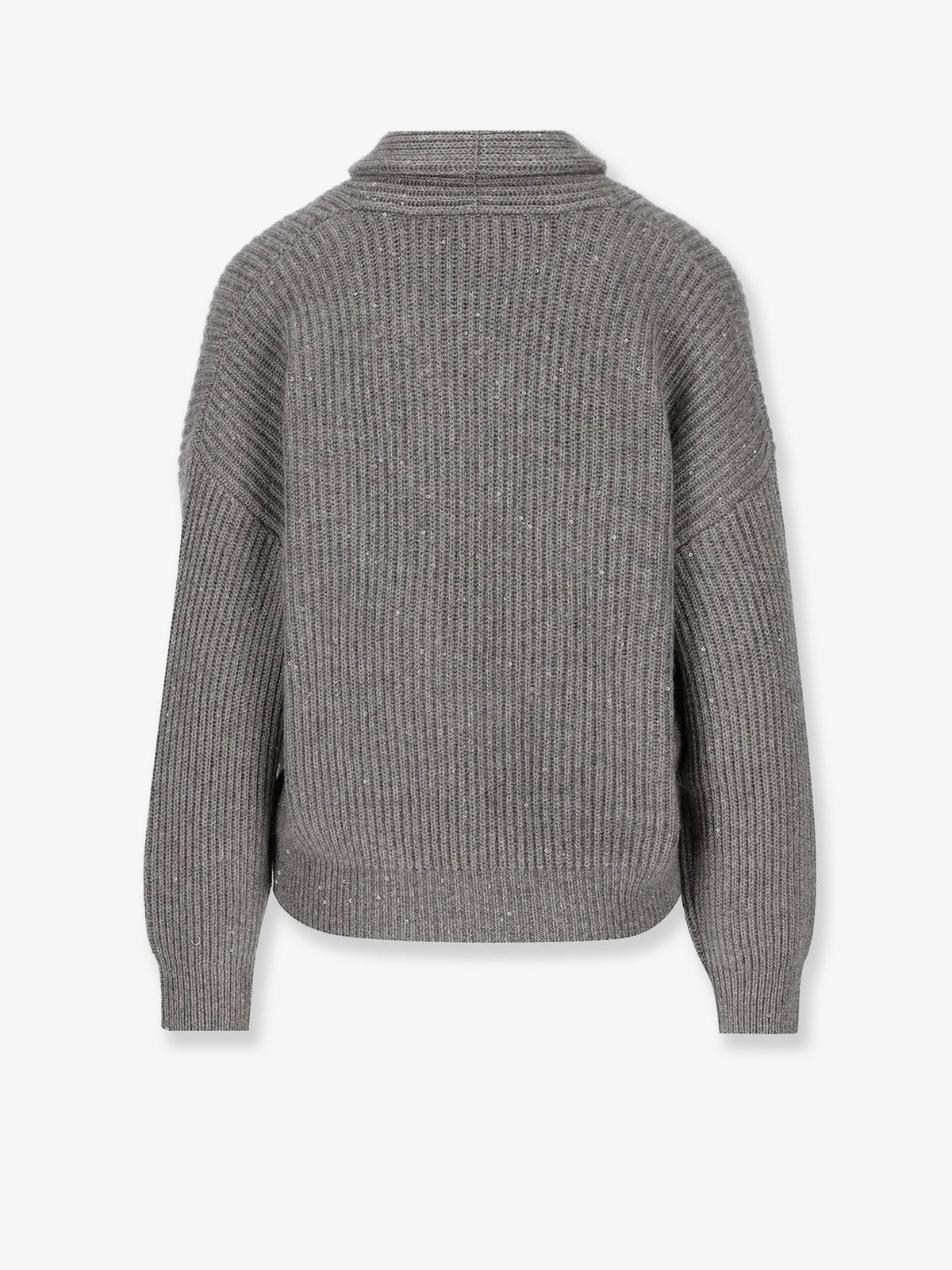 Brunello Cucinelli Cashmere and silk cardigan with sequins - Grigio Scuro
