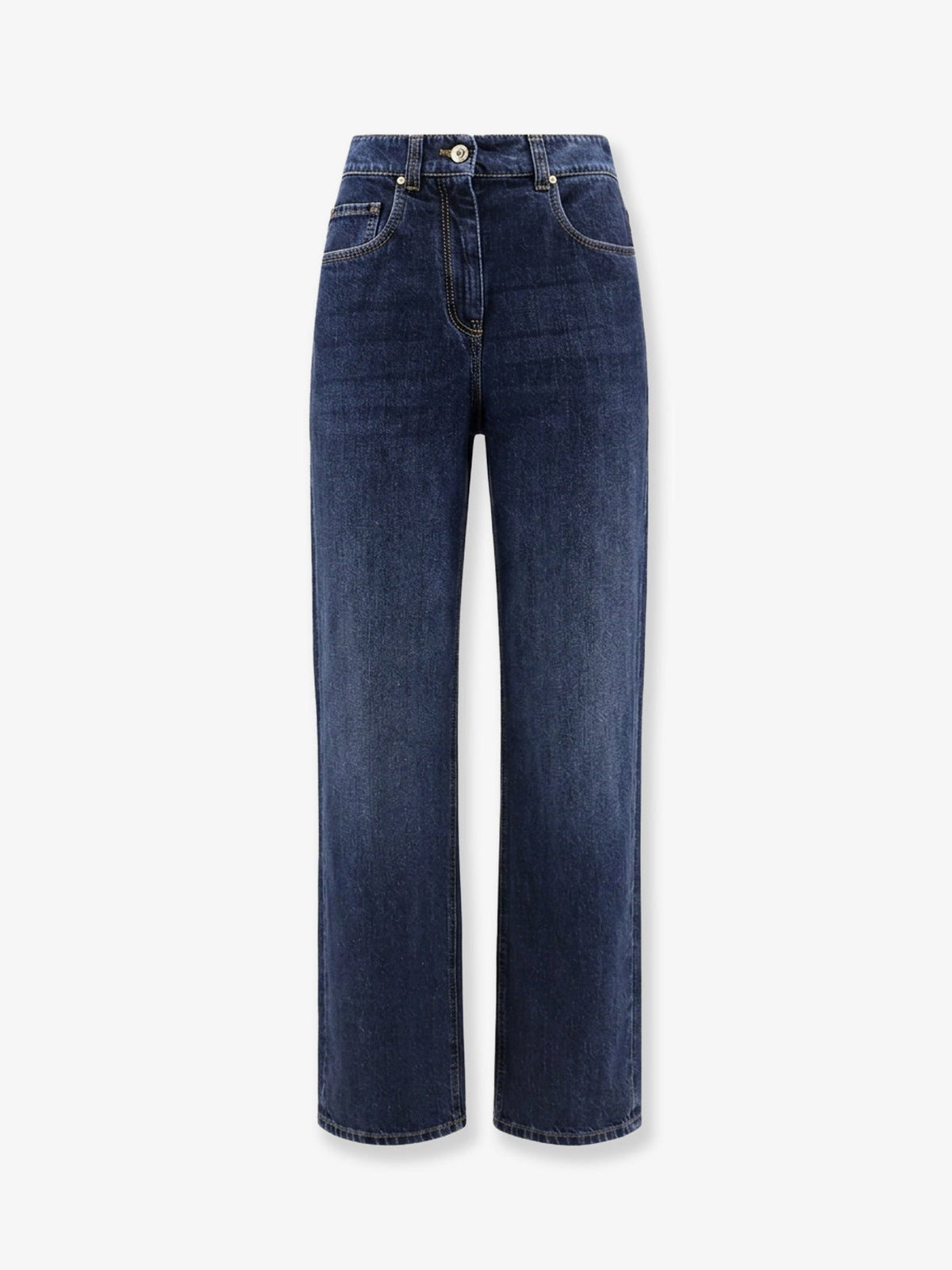 Brunello Cucinelli The Wide Barrel -Full Lenght Jeans - Essential Dark Blue Denim