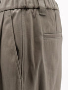Brunello Cucinelli Cotton trousers with elastic and Monili detail - Origano